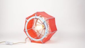 Lampe de table // Bleu et corail – Image 7