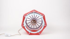 Lampe de table // Bleu et corail – Image 4