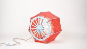 Lampe de table // Bleu et corail – Image 5