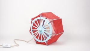 Lampe de table // Bleu et corail – Image 6