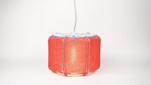 Lampe de table // Bleu et corail – Image 9